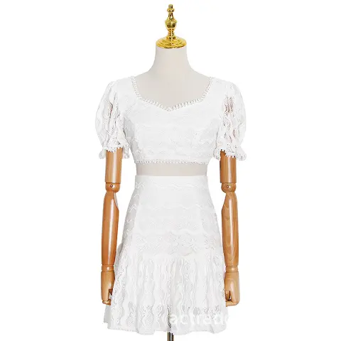 New Niche Design Skirt Set Summer Light Mature Lace