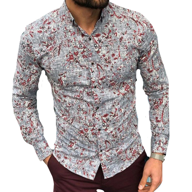 Title 2, Camisa de manga larga para hombre gris con esta...