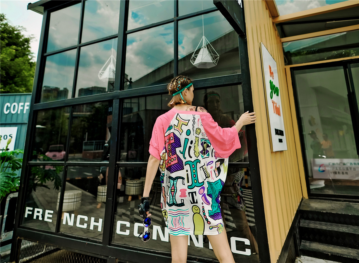 New Guangdong Fashion Brand Women's Personality Large Size Loose T-Shirt For Women