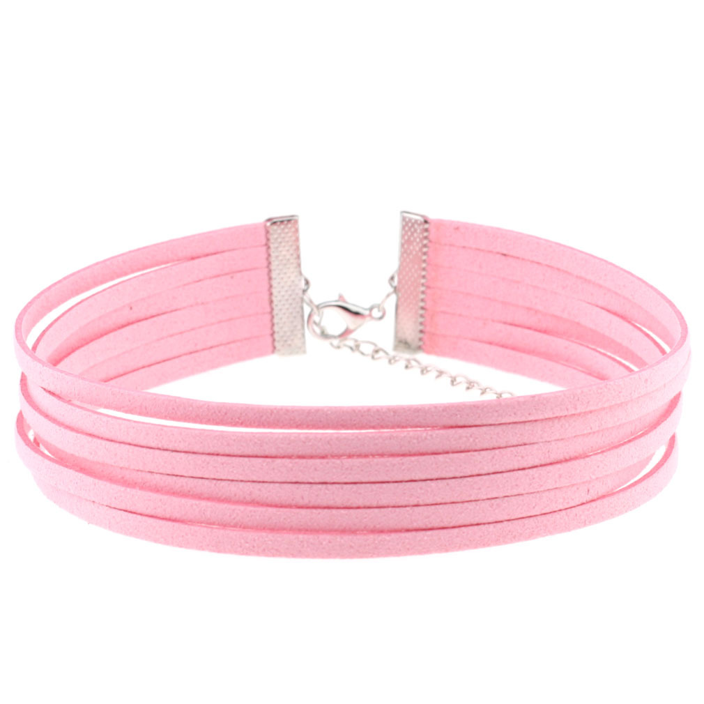 Simple 6-layer Multilayer Flannel Short Necklace Necklace Clavicle Chain
