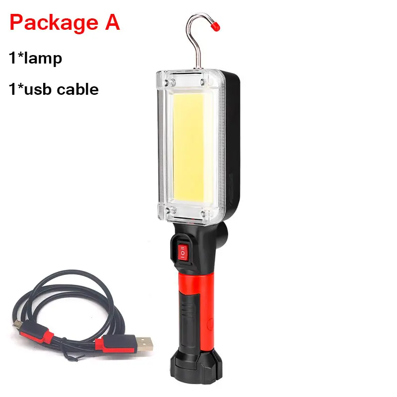 Portable Flashlight With Magnet Hook Camping Lamp