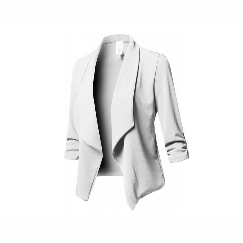Pure Color Slim Fit Cardigan Blazer - Image 1 of 11