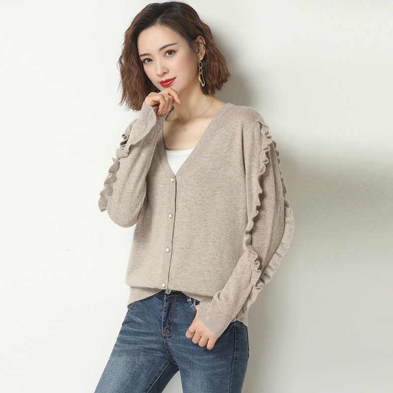 Women's Sweater Coat Fashion Sweater Loose And Thin Casual V Neck Knitted Cardigan