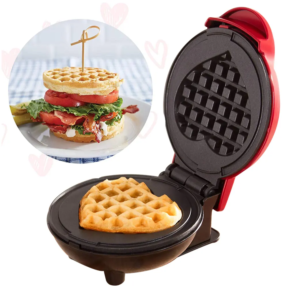 Mini Waffle Maker Home Children'S Breakfast Machine Portable Electric