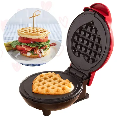 Mini Waffle Maker Home Children'S Breakfast Machine Portable Electric