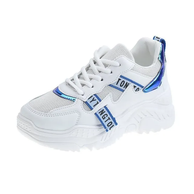 Autumn Mesh Sneakers Thick Soled Korean Style Old Shoes Blue - Shop at LoveMi