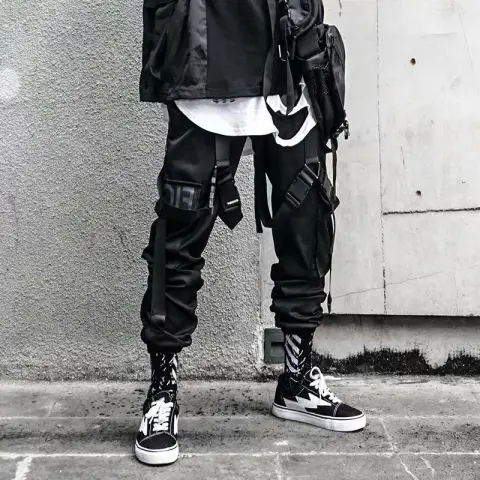 Functional Overalls Dark Pants Paratrooper Hip-Hop All-Match Casual Men