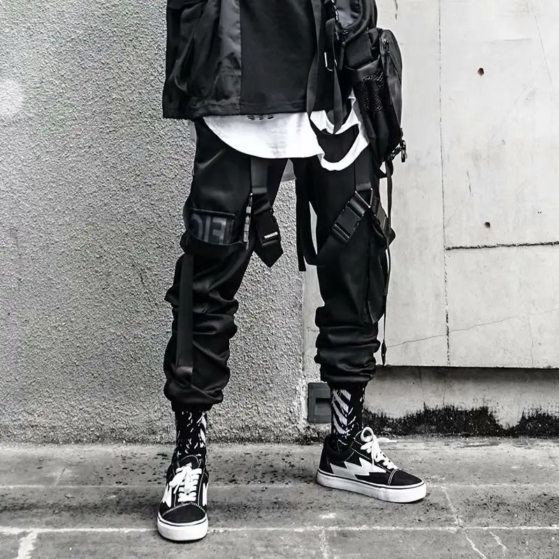 Functional Overalls Dark Pants Paratrooper Hip-Hop All-Match Casual Men