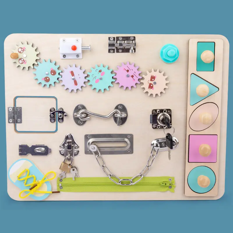 Children'S Busy Board Baby Early Education Puzzle Cognitive Training Fine Movement Unlock Toy