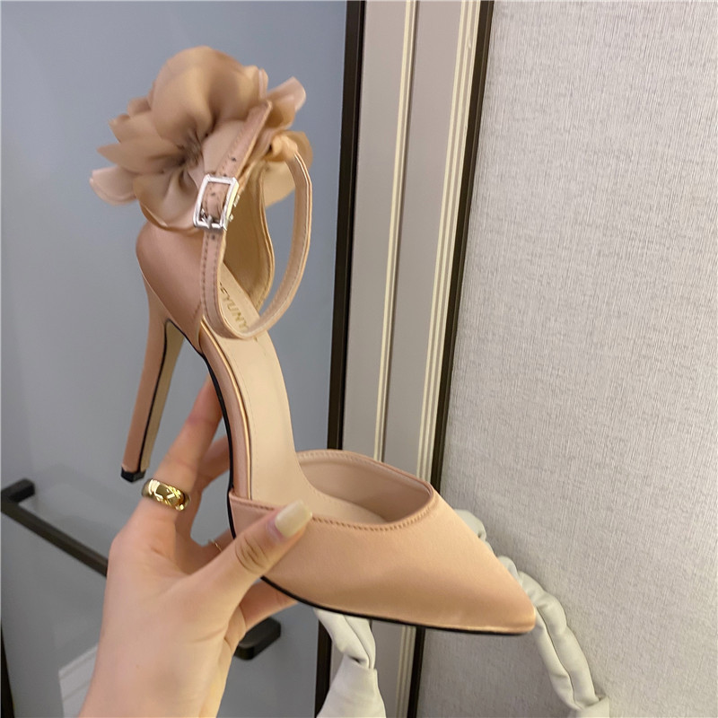 Heels Shoes Fairy Style Hot-Selling Large Size Pointed High Heel Women's Single Shoes