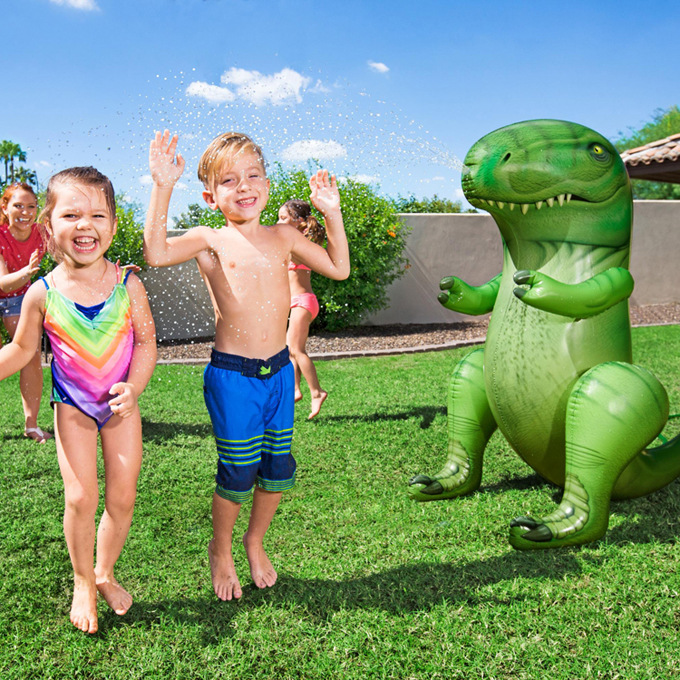 Dinosaur Water Sprinkler Toy Inflatable T-Rex Water Toy For Toddlers Kids Outdoor Garden Backyard Pool Water Fun