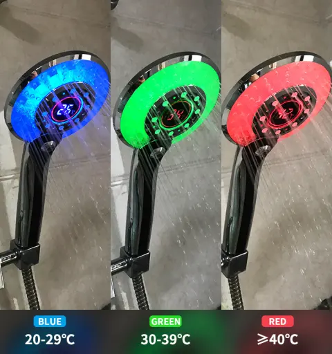 Adjustable 3 Mode 3 Color LED Shower Head Light