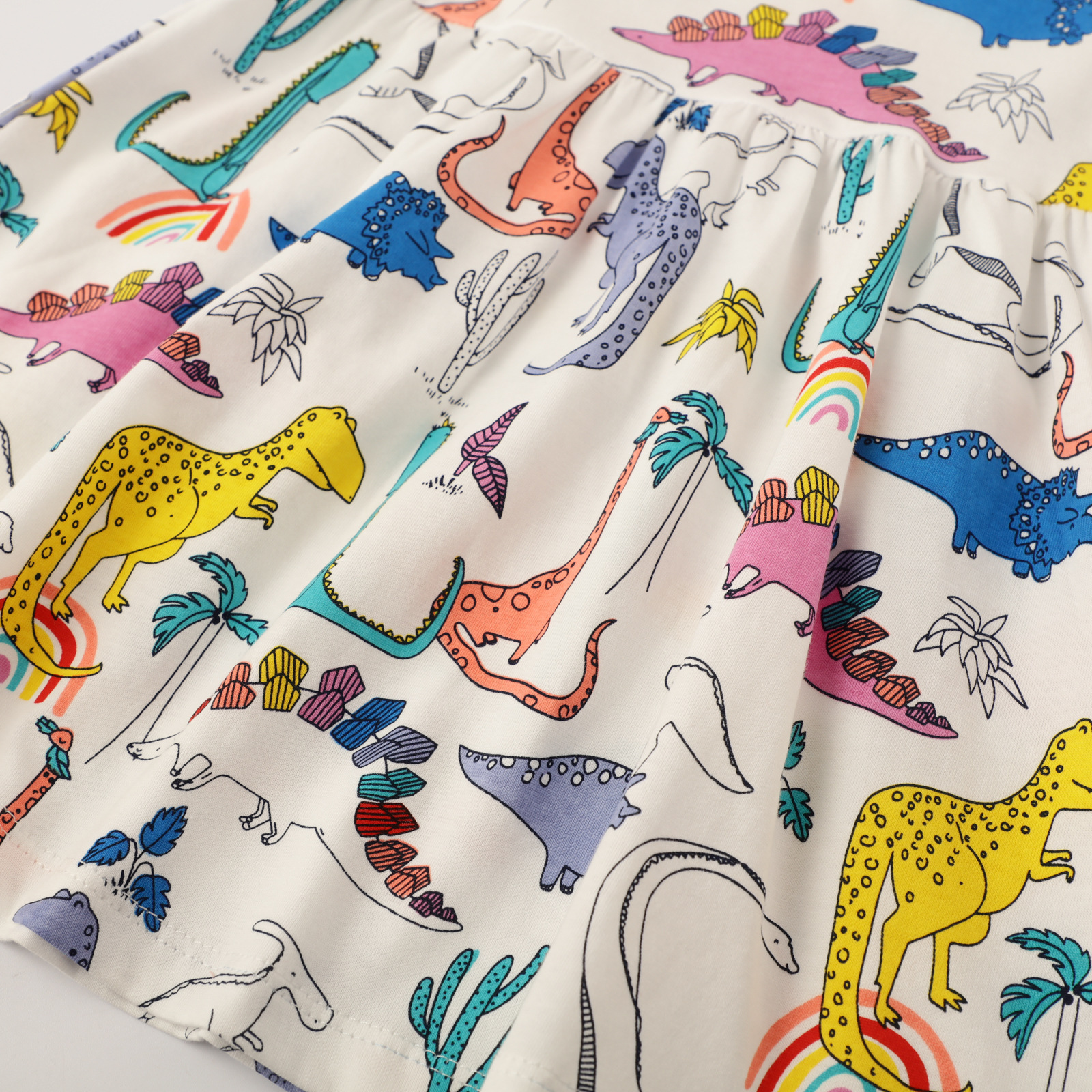 Girls Stitching Dress Summer Fashion Printing Princess Dress Children'S Cotton Skirt