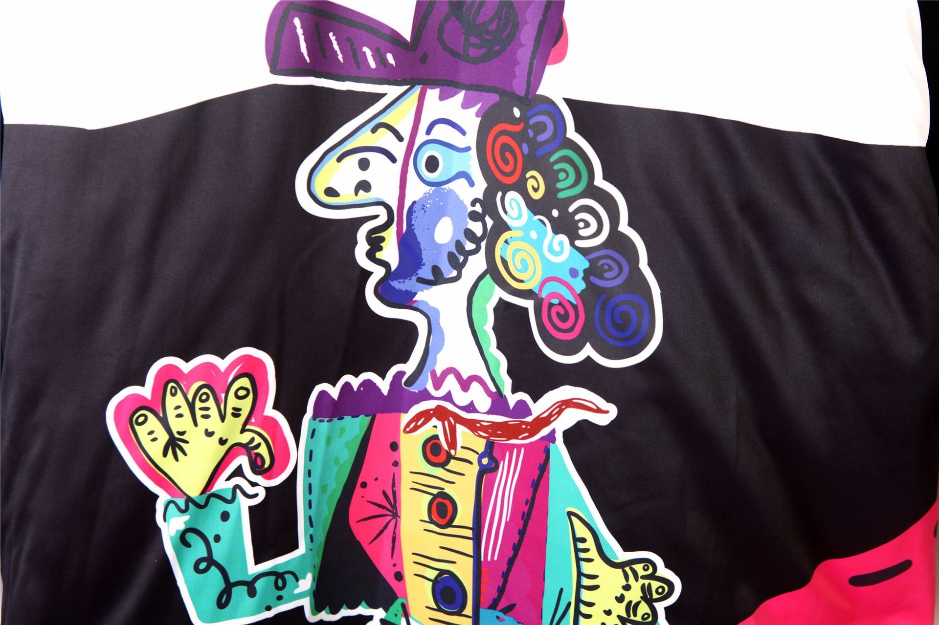 Mid-Length Cotton-Padded Jacket Women Winter New Style Cartoon Printed Down Cotton-Padded Jacket Student Fashion Net Celebrity Ins Jacket