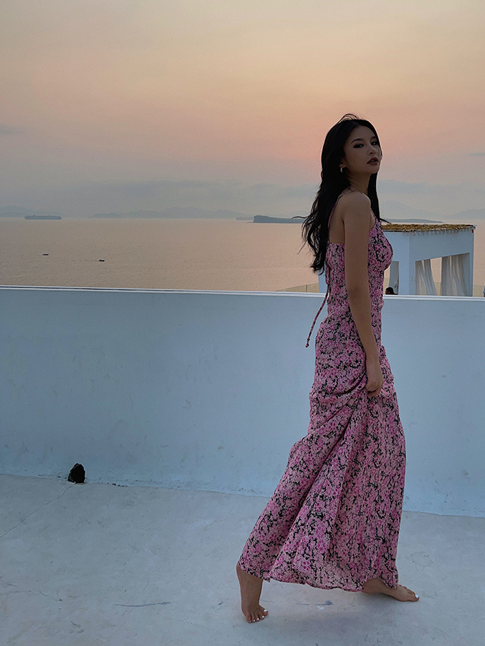 Hawaiian Vacation Sling Dress, Long Skirt, Beach Skirt, Thin, Waist, And Photogenic