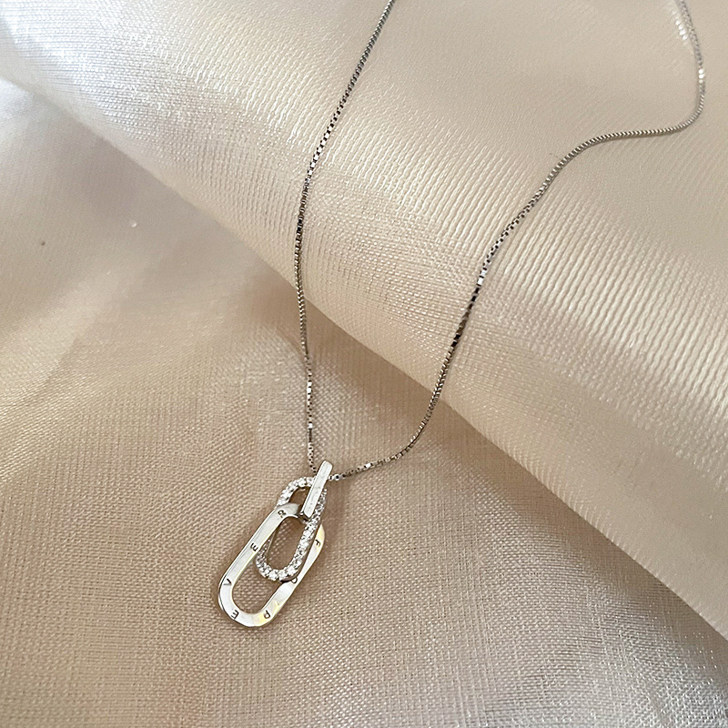 Sterling Silver Letter Interlocking Necklace