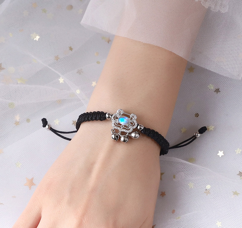 Natural Moonstone  An Ruyi Long Life Lock Hand Woven Hand Rope Hand