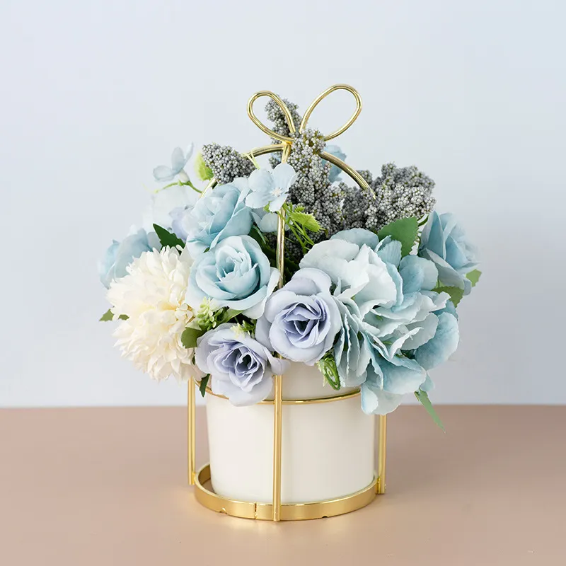 Small Potted Plants Ins Dried Flower Bouquet Simulation Flowers Fake Flowers Living Room Decoration Ornaments Tea Table Spring Festival Floral New Year Decorations – image 5