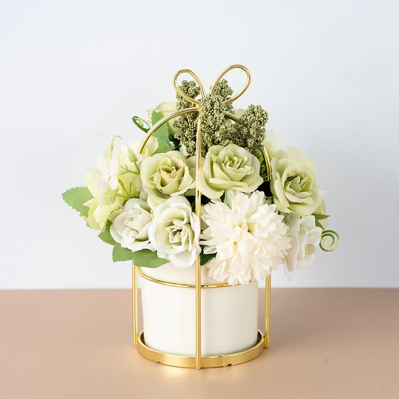 Small Potted Plants Ins Dried Flower Bouquet Simulation Flowers Fake Flowers Living Room Decoration Ornaments Tea Table Spring Festival Floral New Year Decorations – image 6