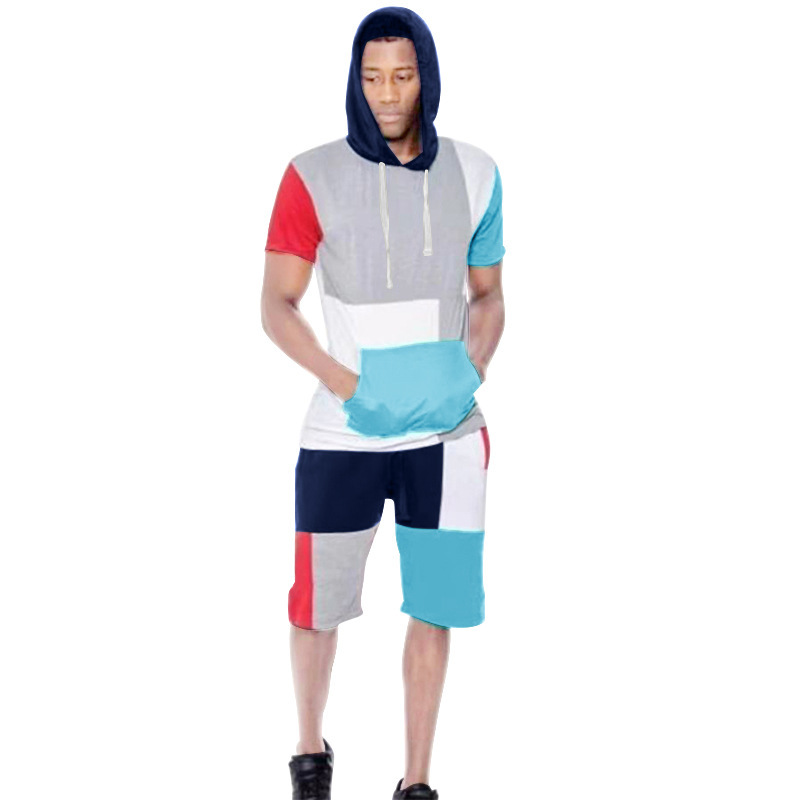 Title 5, Color Matching Sports Casual Fashion Hooded Sho...