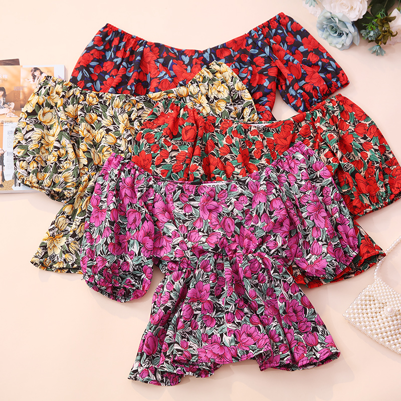 Title 1, Fashion Floral Doll New Waist Short Sleeve Shir...