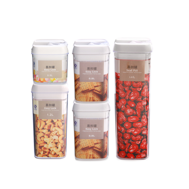 Title 3, Seven-Piece Plastic Food Storage Cans