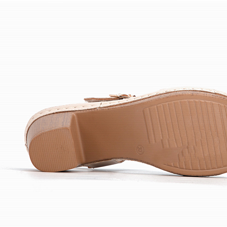 Plus Sizes Thick High Heel Metal Buckle Sandals