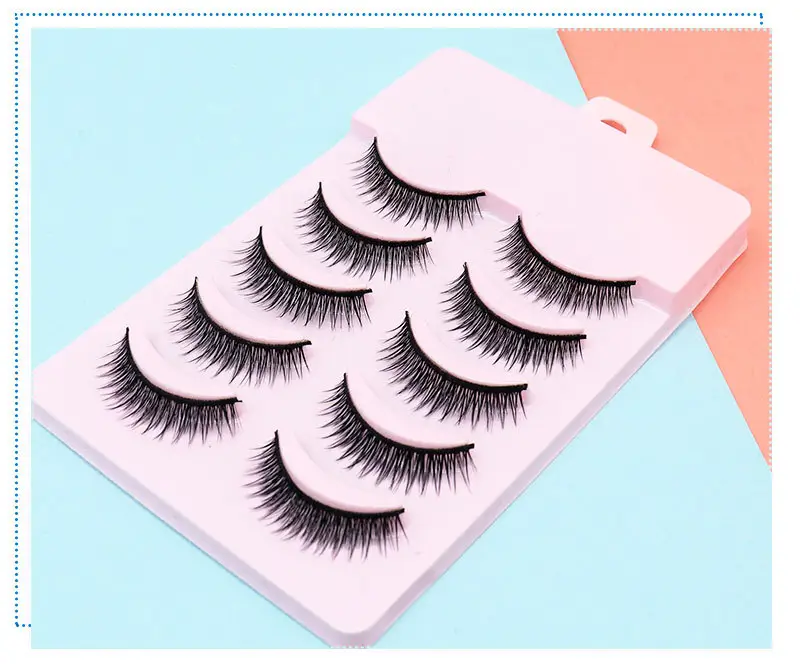 Natural Short Cross False Eyelashes Handmade Fake