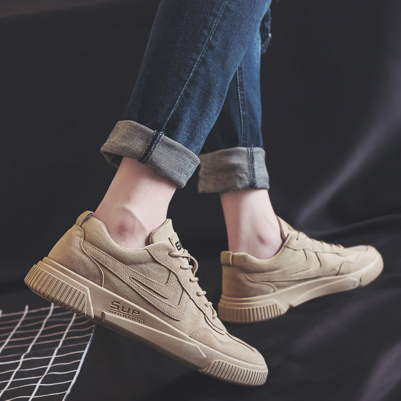 Title 4, Breathable Low-Cut Canvas Shoes Korean Trend Me...