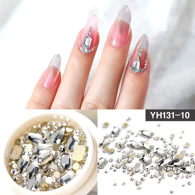 Nail-Art-Decoration Crystal Glitter Glass Rhinestone Diamond Mixed-Design Flat-Bottom - Fresh Line 10