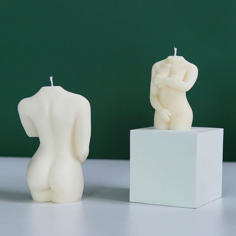 Shy Female Body Silicone Candle Mold for DIY Crafting