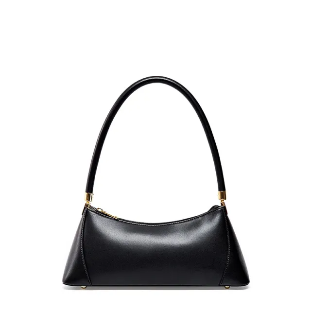 Vintage Leather Handbags Niche Baguette Shoulder Bag Black - Shop at LoveMi