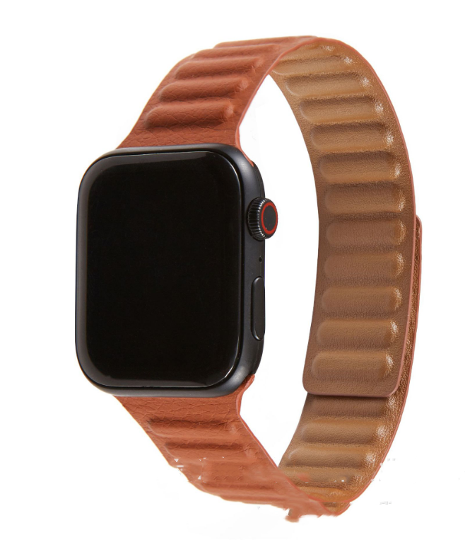 Compatible with Apple Watch Strap IWatch6 5th Generation Leather Chain Strap Double-sided Color Second-generation Loop