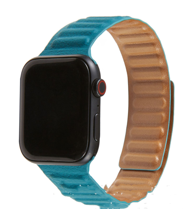 Compatible with Apple Watch Strap IWatch6 5th Generation Leather Chain Strap Double-sided Color Second-generation Loop