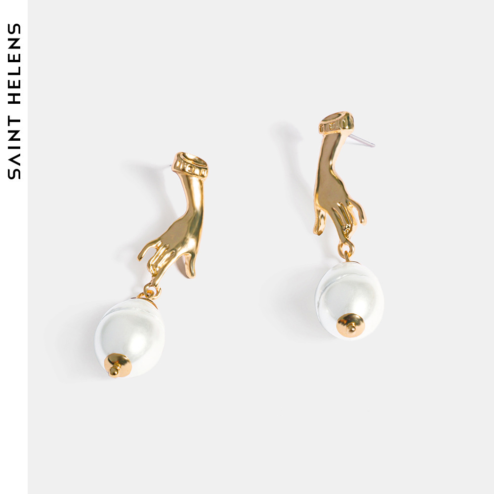 Long Water Drop Earrings Korean Fashion Retro Pearl Earrings