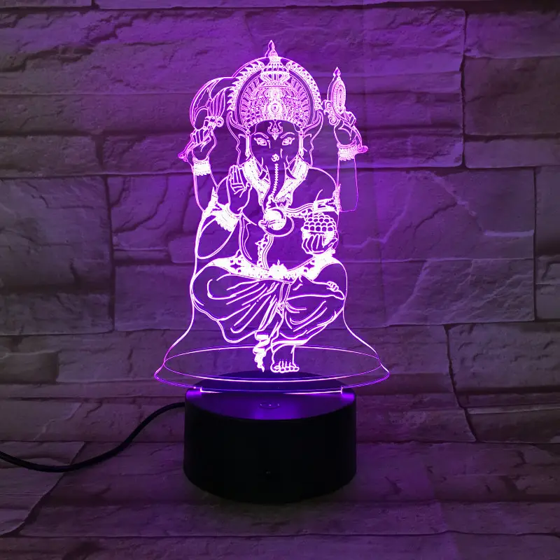 3D Night Light Indian Mythology Elephant Head