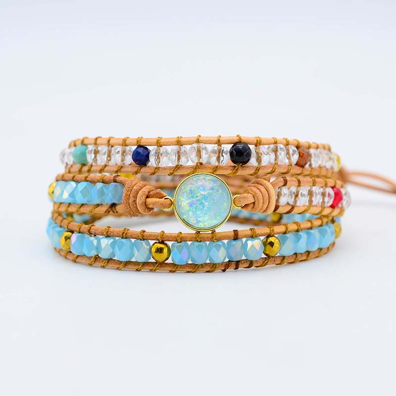 Multilayer Winding Braided Bracelet Cowhide Rope Bracelet