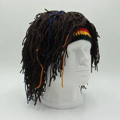 1Pc Reggae Jamaican Rasta Hat Dreadlocks Wig Caribbean Beret