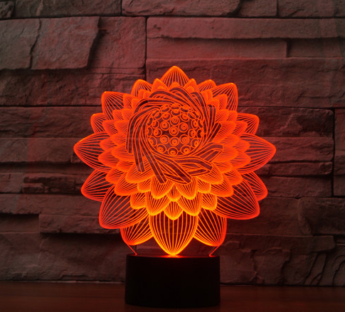 LED Lotus Touch Lamp, picture 3 of 4