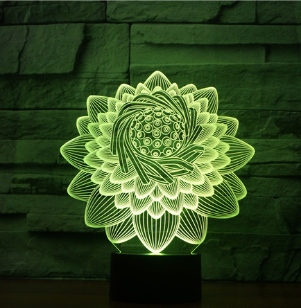 LED Lotus Touch Lamp, picture 4 of 4