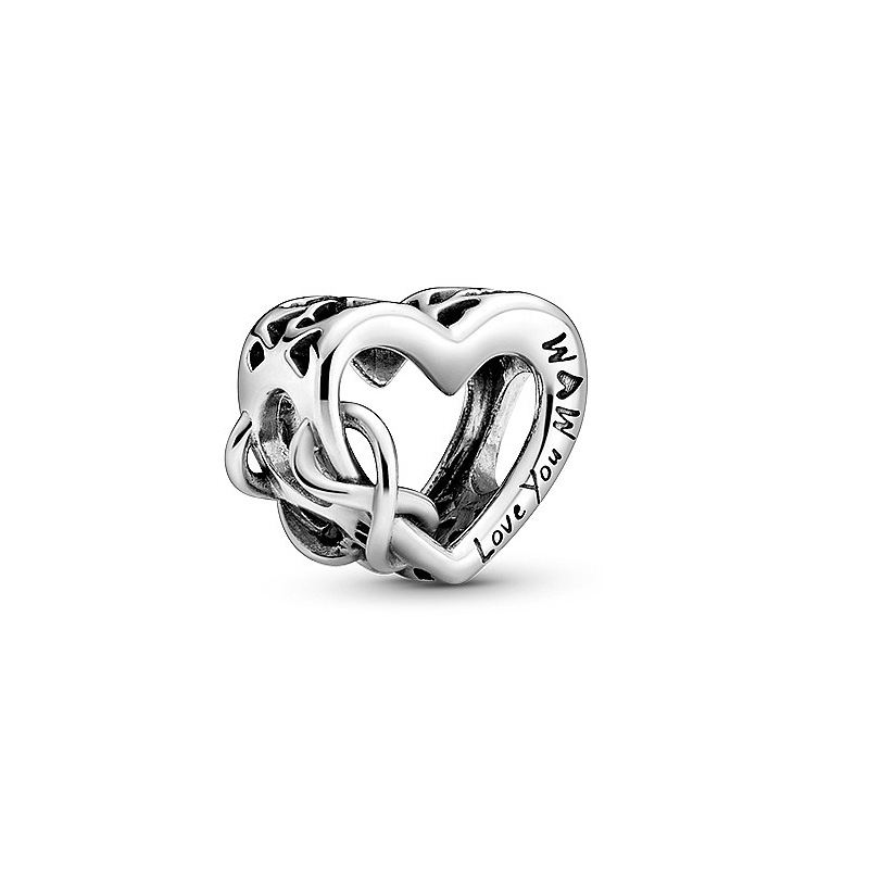 S925 Sterling Silver Love Mother'S Day Rose Gold Fixed Buckle Style String Pendant Diy Panjia Beads