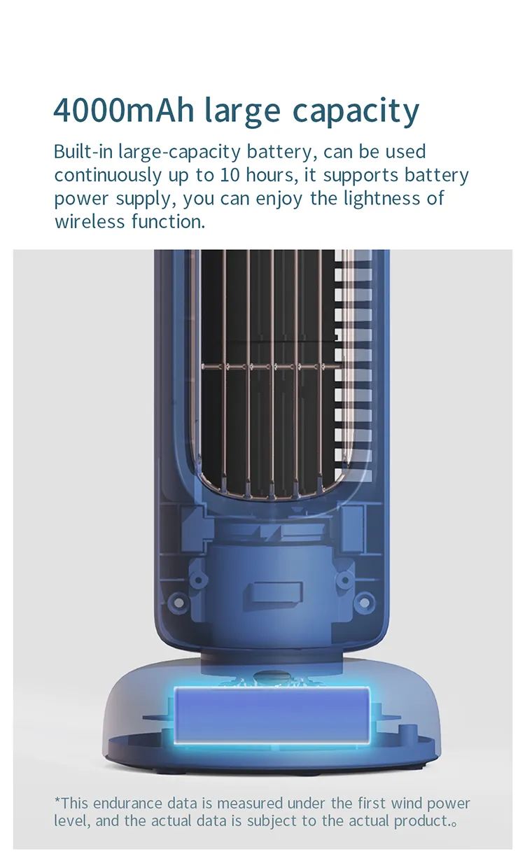 Retro Tower Fan Usb Charging Mini Fan Home Desktop Office Fan Dormitory Indoor Silent Shaking Head Fan – image 2