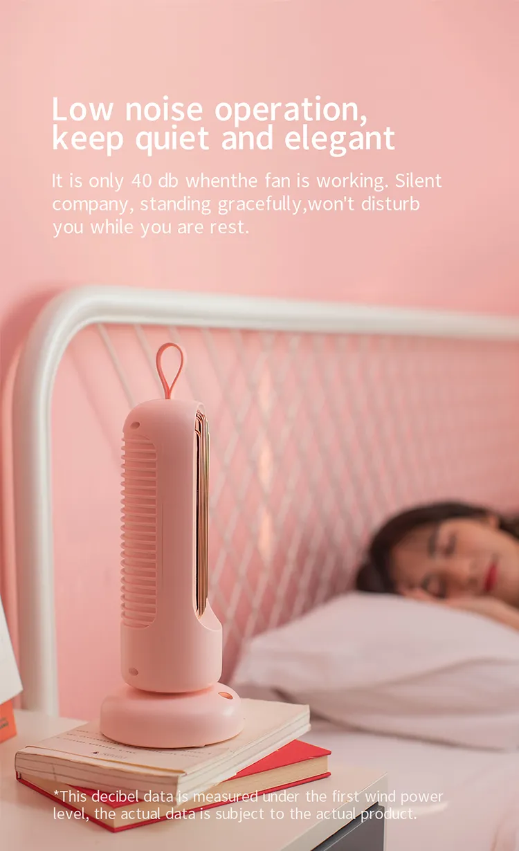 Retro Tower Fan Usb Charging Mini Fan Home Desktop Office Fan Dormitory Indoor Silent Shaking Head Fan – image 5