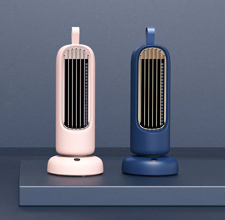 Retro Tower Fan Usb Charging Mini Fan Home Desktop Office Fan Dormitory Indoor Silent Shaking Head Fan – image 3