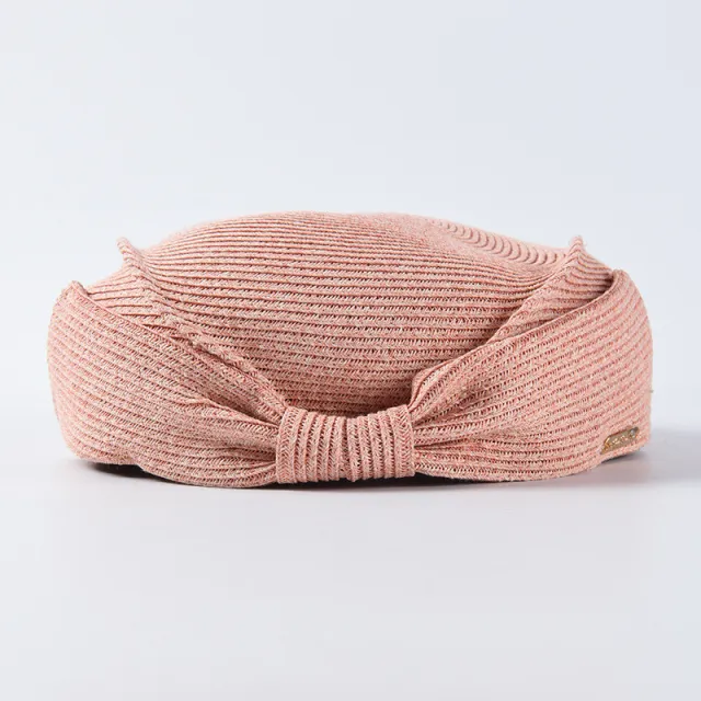 Japanese Straw Beret Summer Elegant Bow Straw Hat Pink - Shop at LoveMi