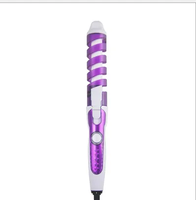 Curling Iron Straightening Hair Curler Mini Home Student Dormitory Convenient Automatic Spiral Curling Iron Anti scalding Roll Purple - Shop at LoveMi