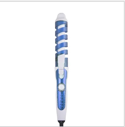 Curling Iron Straightening Hair Curler Mini Home Student Dormitory Convenient Automatic Spiral Curling Iron Anti scalding Roll Blue - Shop at LoveMi