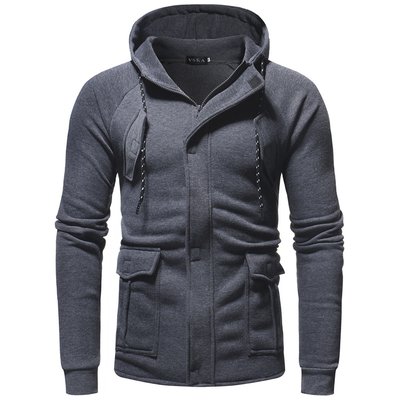 New Concealed Access Control Zipper Men's Hooded Casual Sports Suit