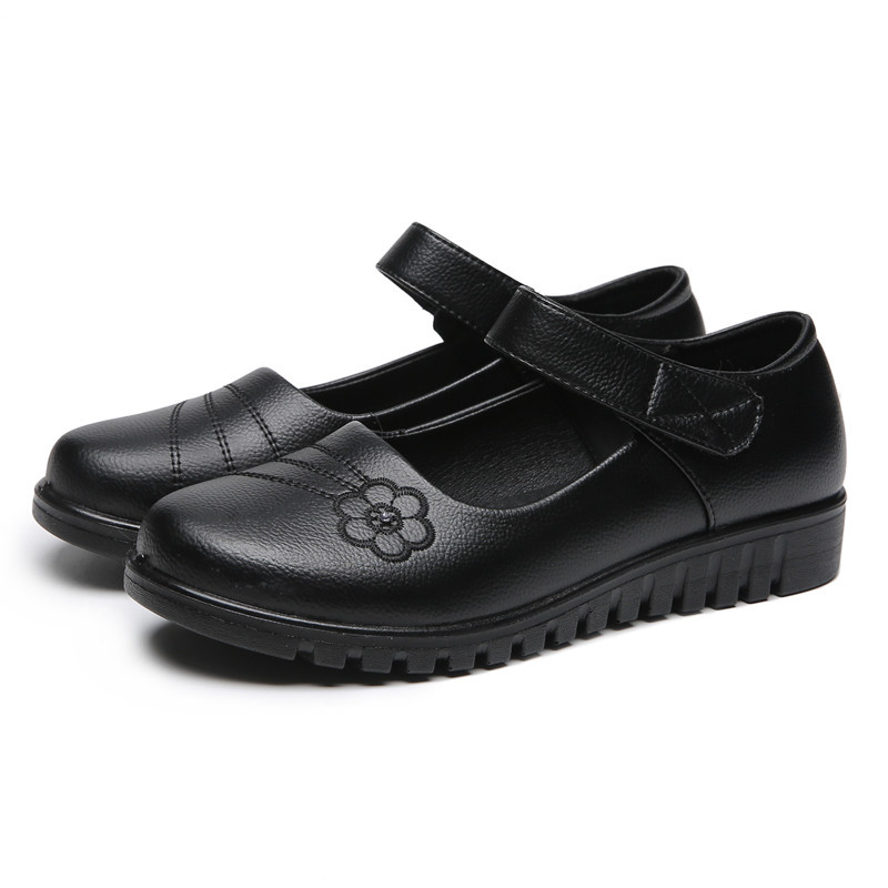 Genuine Leather Shoes For The Elderly, Women'S First Layer Of Cowhide, Middle-Aged And Elderly Non-Slip Women'S Shoes, Mother Shoes, Flat Bottom