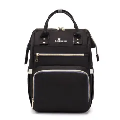 Mammy Bag Oxford Fabric Backpack, Portable Holding Bag, Multi-Function, Large-Capacity Waterproof Mother And Baby Bag - Black - View 1